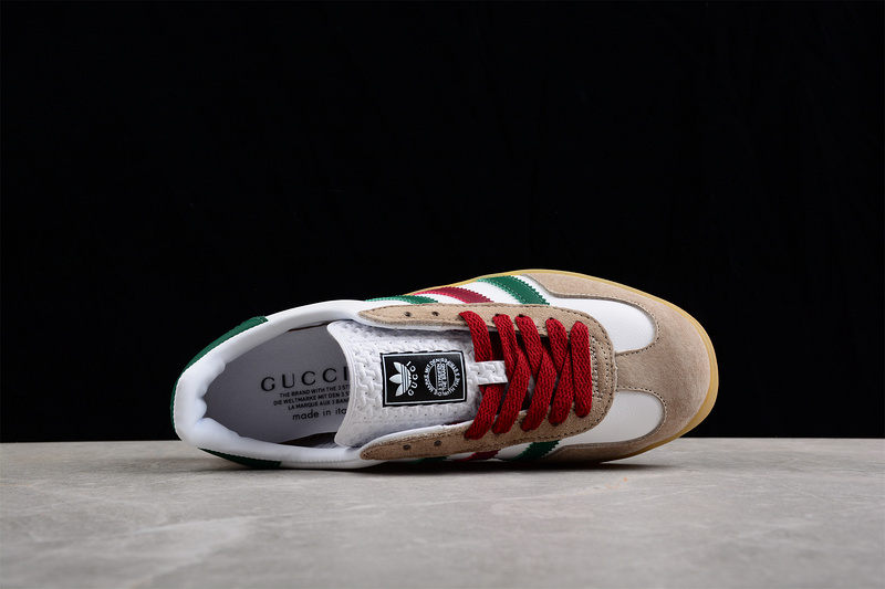 Gazelle Shoes X Gucci Cloud White/Red/Green-Gum 11