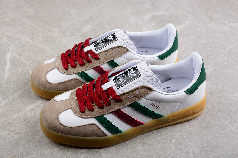 Gazelle Shoes X Gucci Cloud White/Red/Green-Gum 21