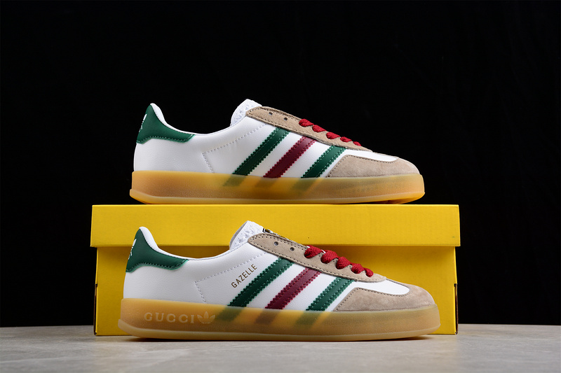 Gazelle Shoes X Gucci Cloud White/Red/Green-Gum 27