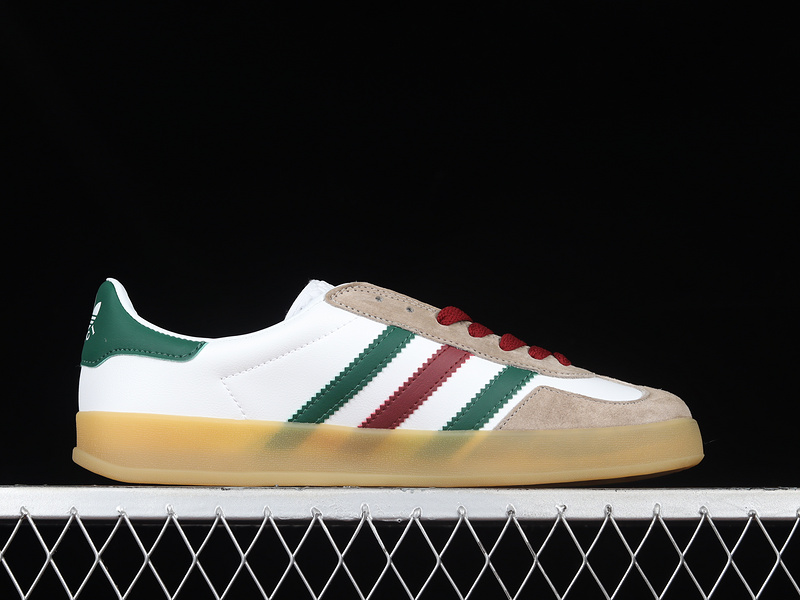 Gucci X Gazelle Shoes Cloud White/Green/Red-Gum 13