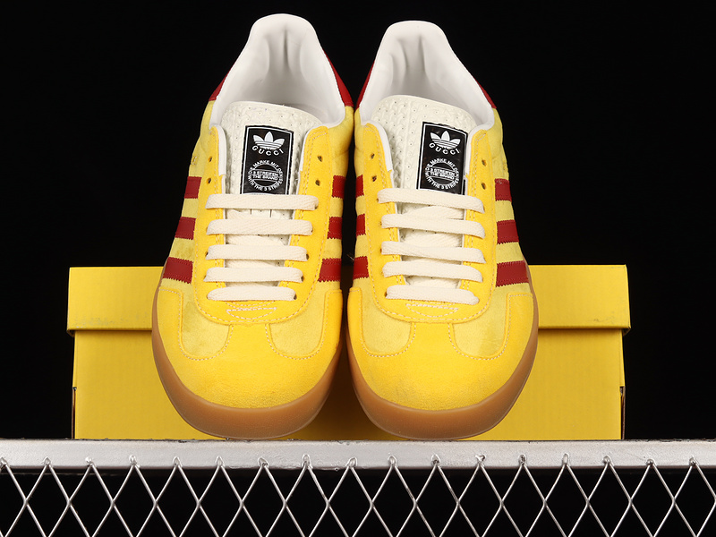 Gucci X Gazelle Shoes Yellow/Red/White 23