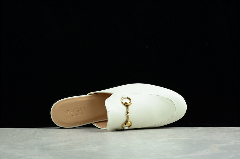 Gucci Slip-On Flats White/White/Gold 7