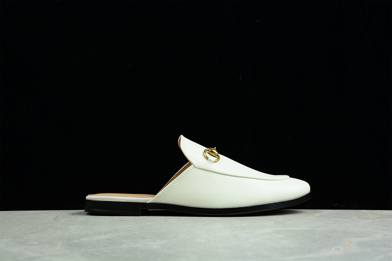 Gucci Slip-On Flats White/White/Gold 25