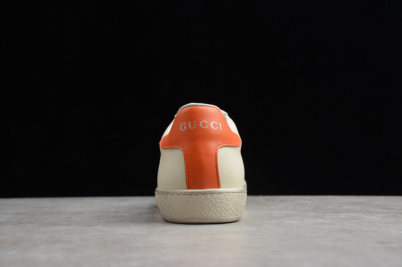 Disney X Gucci Distressed Leather Sneaker White/Orange 5