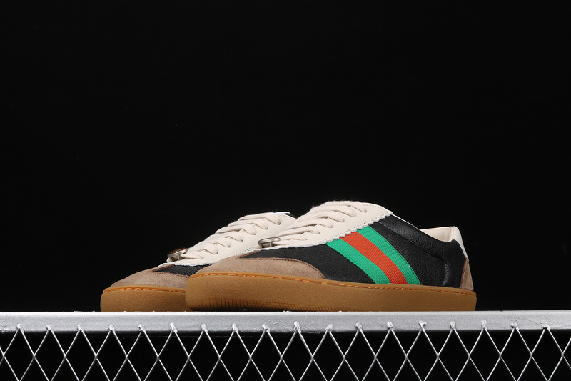 Gucci Ace Embroidered Low-Top Sneaker Black/Green/Red 9