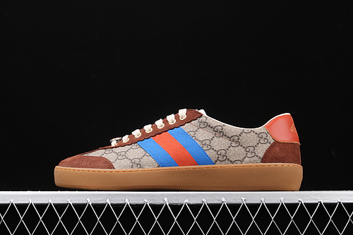 Gucci Ace Embroidered Low-Top Sneaker Brown/Blue 9