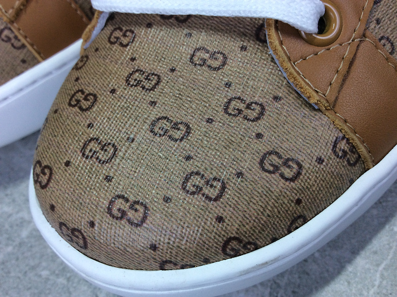 Gucci Ace Embroidered Low-Top Sneaker Light Brown/Green 3