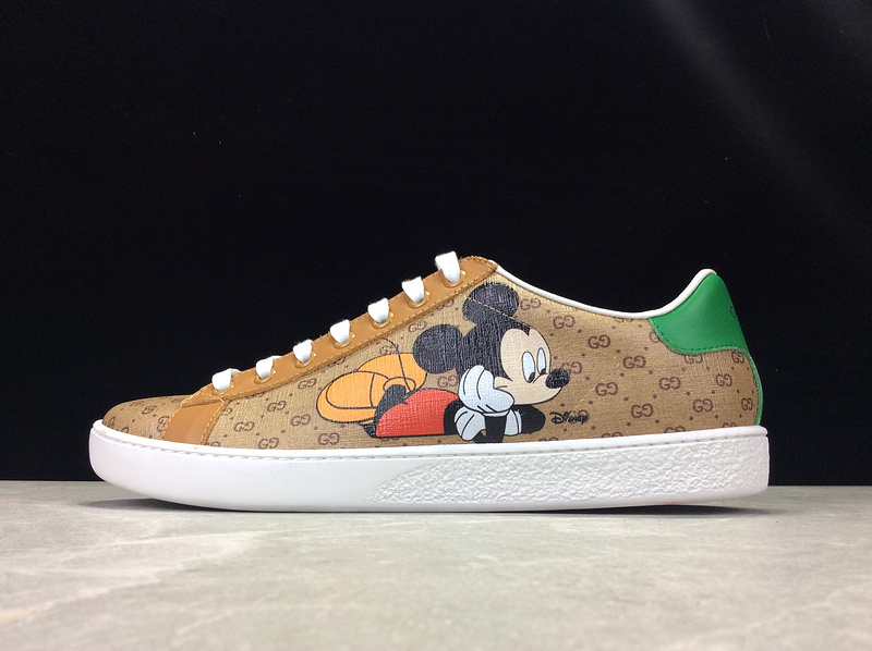 Gucci Ace Embroidered Low-Top Sneaker Light Brown/Green 9