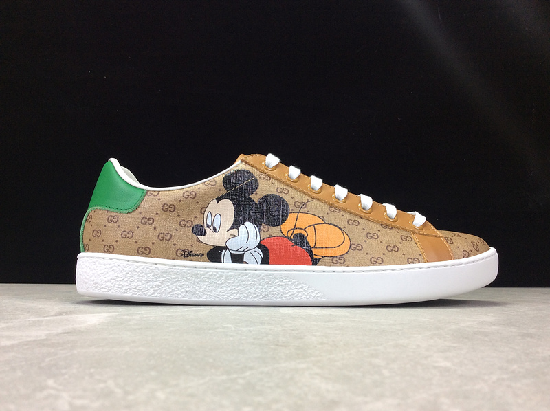 Gucci Ace Embroidered Low-Top Sneaker Light Brown/Green 11