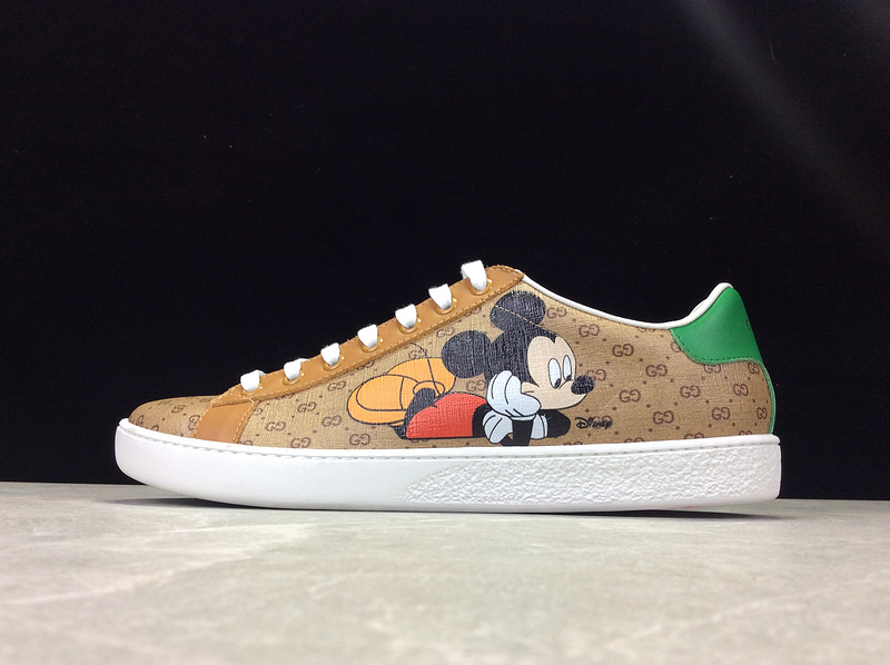 Gucci Ace Embroidered Low-Top Sneaker Light Brown/Green 21