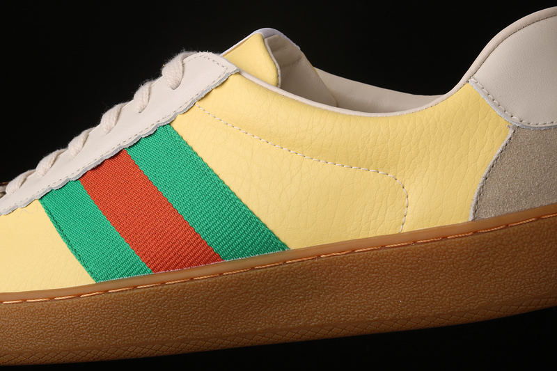 Gucci Ace Embroidered Low-Top Sneaker Light Yellow/Green/Red 21