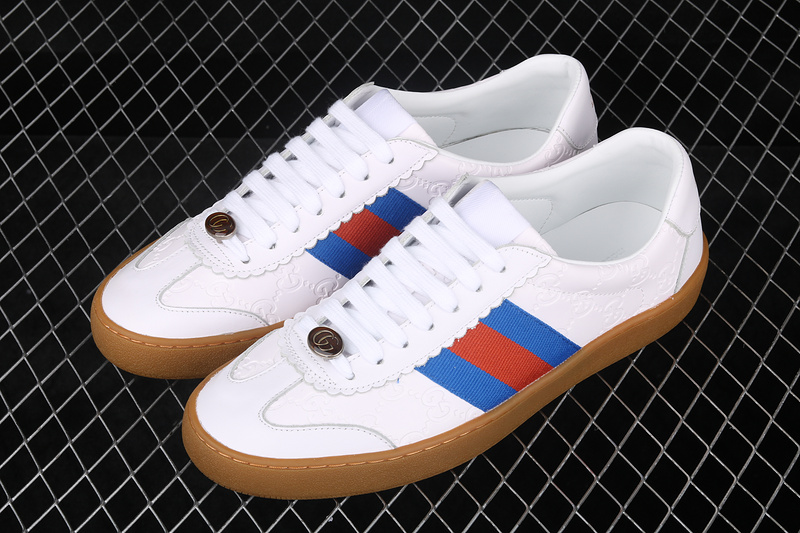 Gucci Ace Embroidered Low-Top Sneaker White/Blue/Red 3