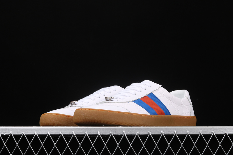 Gucci Ace Embroidered Low-Top Sneaker White/Blue/Red 7