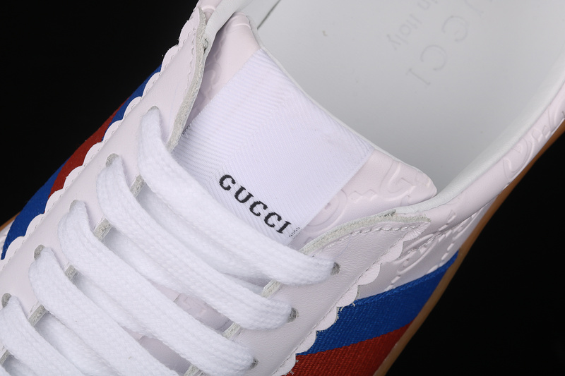 Gucci Ace Embroidered Low-Top Sneaker White/Blue/Red 21