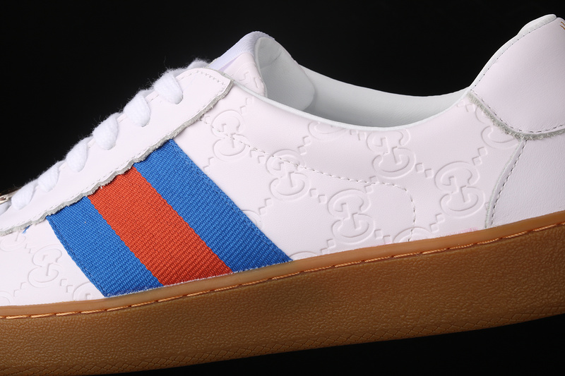 Gucci Ace Embroidered Low-Top Sneaker White/Blue/Red 27