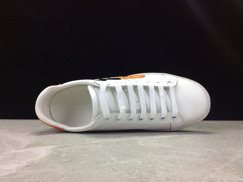 Gucci Ace Embroidered Low-Top Sneaker White/Orange 29