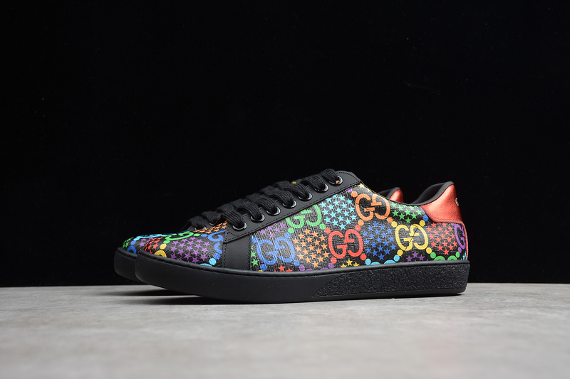 Gucci Ace Embroidered Sneakers Black/Multi-Color 9