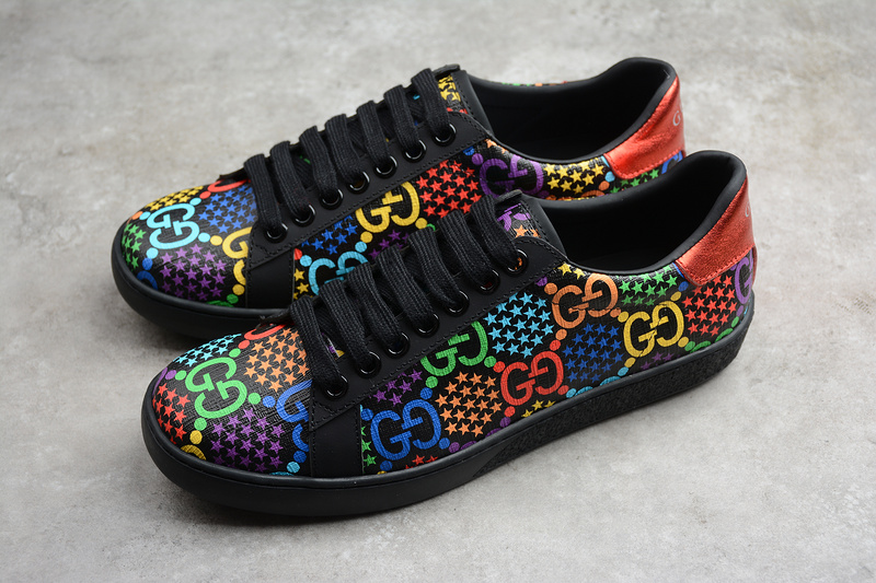 Gucci Ace Embroidered Sneakers Black/Multi-Color 21