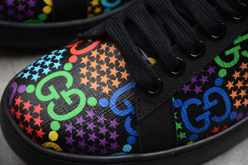 Gucci Ace Embroidered Sneakers Black/Multi-Color 23