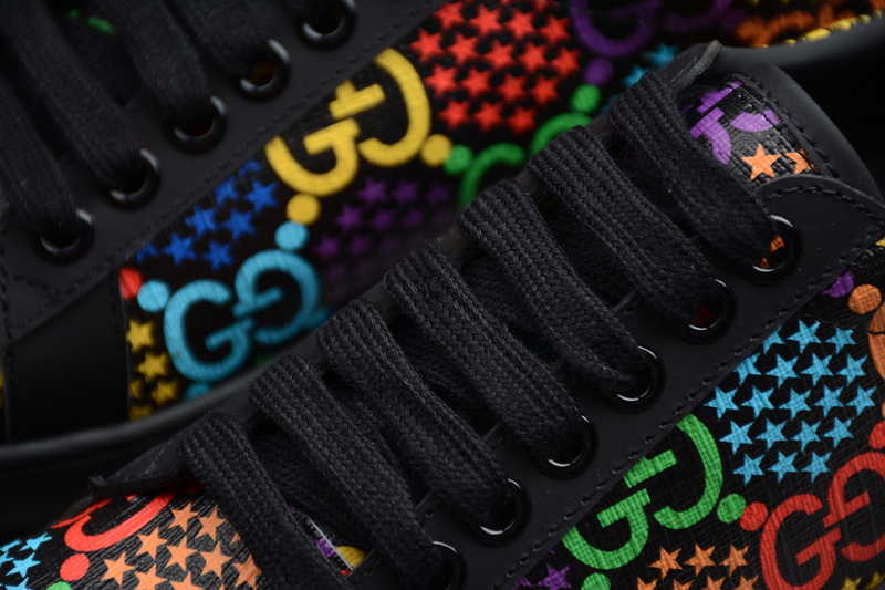 Gucci Ace Embroidered Sneakers Black/Multi-Color 29