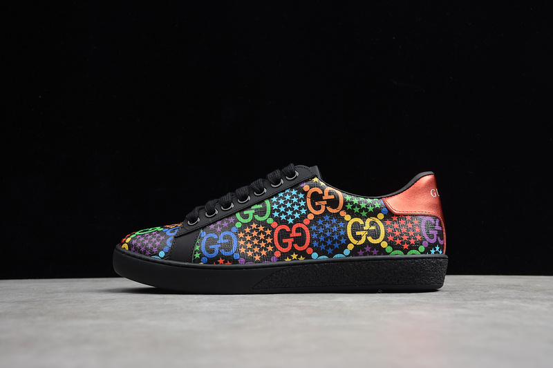 Gucci Ace Embroidered Sneakers Black/Multi-Color 31