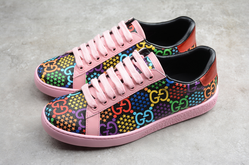 Gucci Ace Embroidered Sneakers Pink/Multi-Color 3