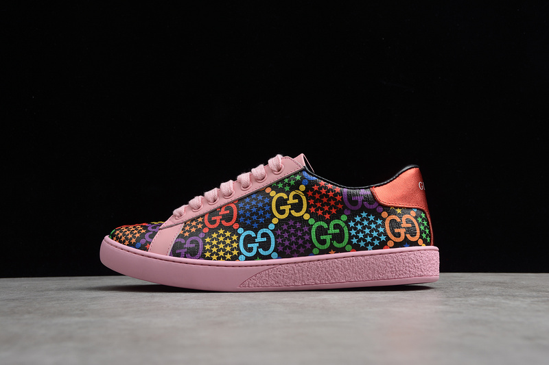 Gucci Ace Embroidered Sneakers Pink/Multi-Color 5