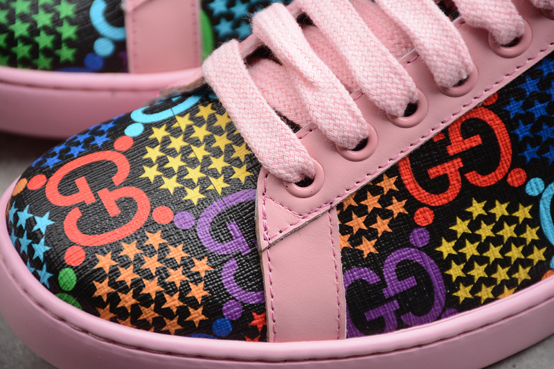 Gucci Ace Embroidered Sneakers Pink/Multi-Color 25