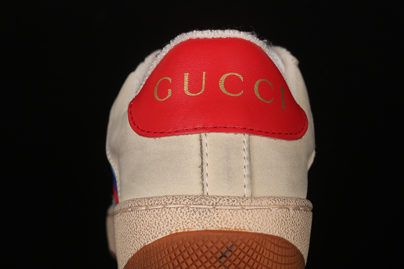 Gucci Ace Embroidered Low-Top Sneaker Beige/Blue/Red 13