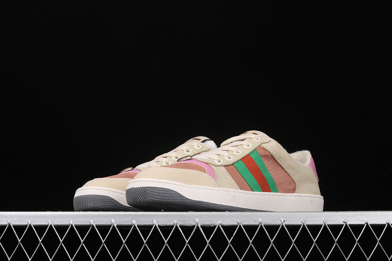 Gucci Ace Embroidered Low-Top Sneaker Beige/White/Green-Pink 29