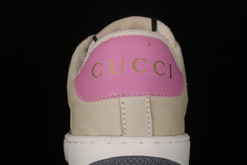 Gucci Ace Embroidered Low-Top Sneaker Beige/White/Green-Pink 31