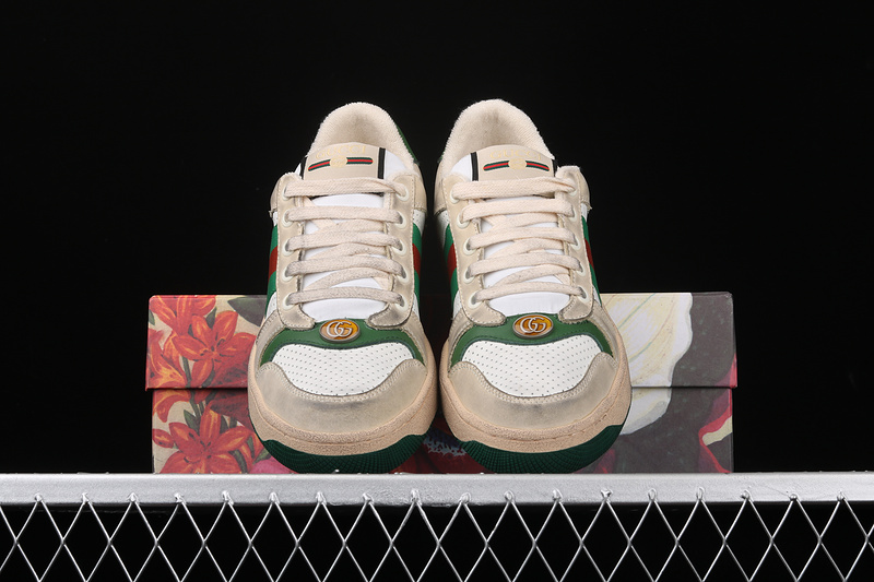 Gucci Ace Embroidered Low-Top Sneaker Beige/White/Green 9