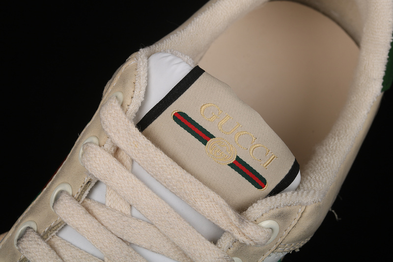 Gucci Ace Embroidered Low-Top Sneaker Beige/White/Green 21