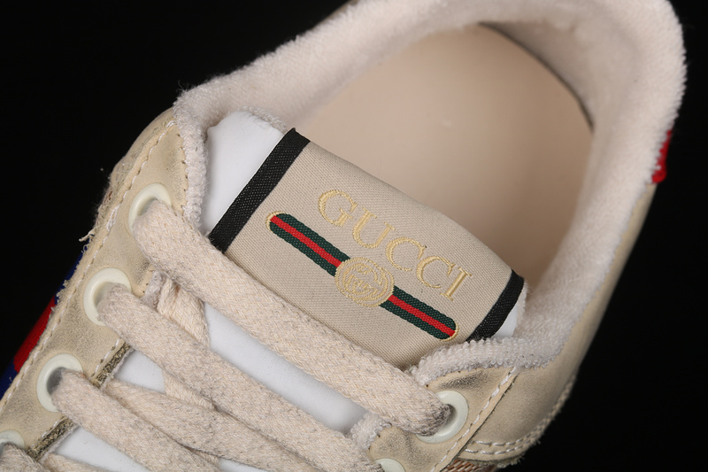 Gucci Ace Embroidered Low-Top Sneaker Beige/White/Red 9