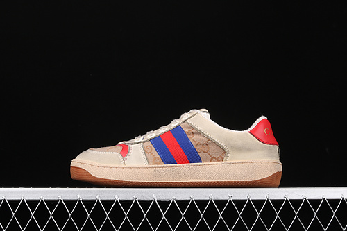 Gucci Ace Embroidered Low-Top Sneaker Beige/White/Red 29