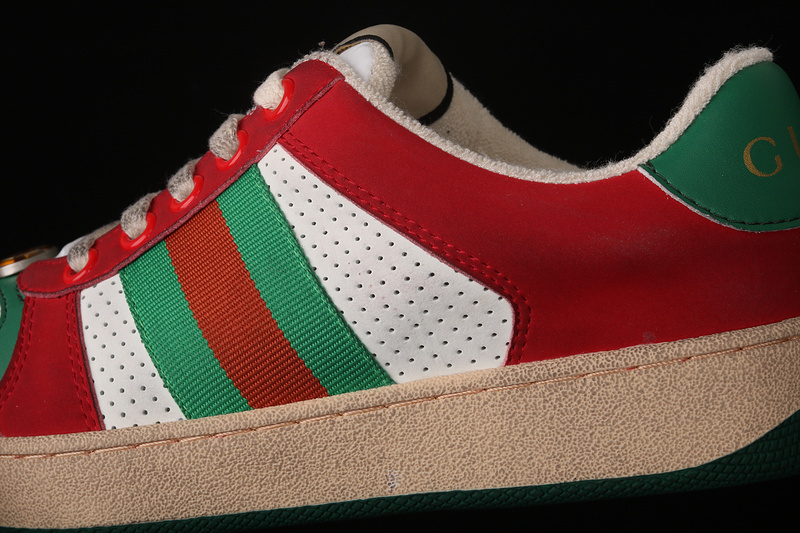 Gucci Ace Embroidered Low-Top Sneaker Green/Red/White 5