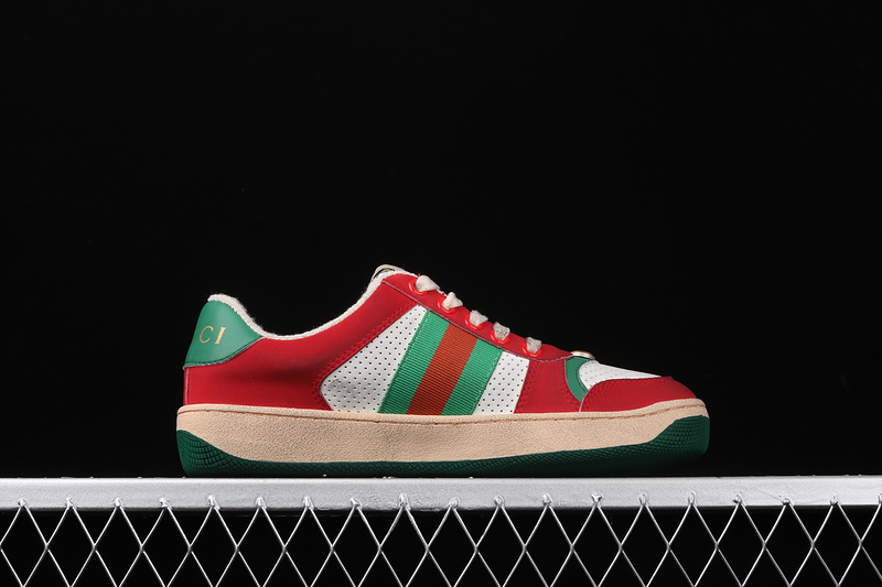 Gucci Ace Embroidered Low-Top Sneaker Green/Red/White 7