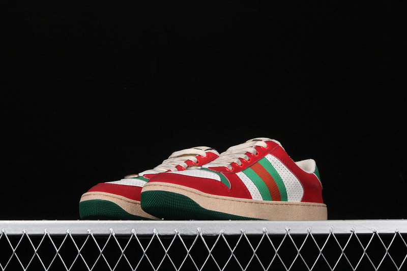 Gucci Ace Embroidered Low-Top Sneaker Green/Red/White 13