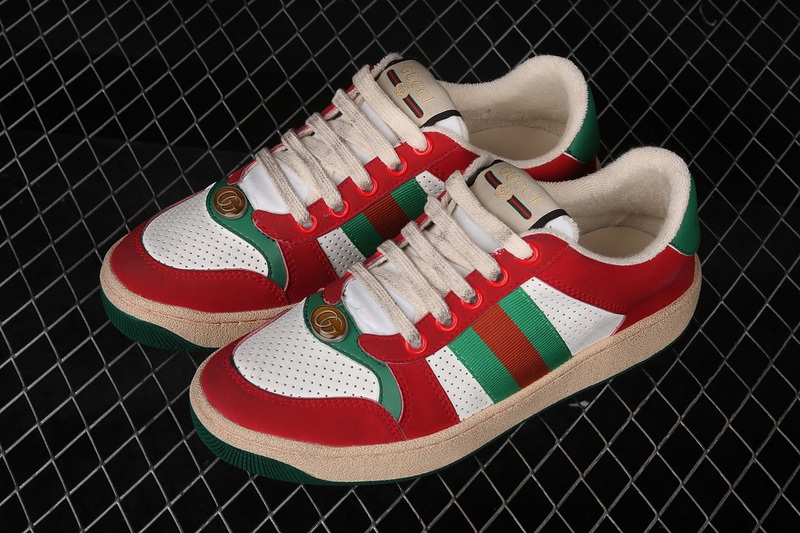 Gucci Ace Embroidered Low-Top Sneaker Green/Red/White 25