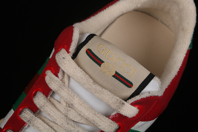 Gucci Ace Embroidered Low-Top Sneaker Green/Red/White 27