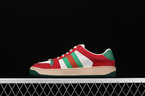 Gucci Ace Embroidered Low-Top Sneaker Green/Red/White 29