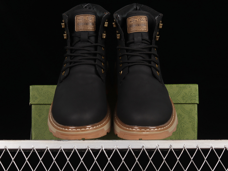 Gucci Mid Leisure Martin Boots Black/Black/Gum 7