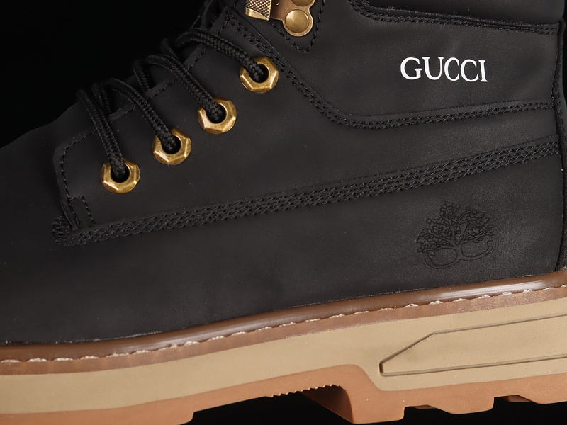 Gucci Mid Leisure Martin Boots Black/Black/Gum 25