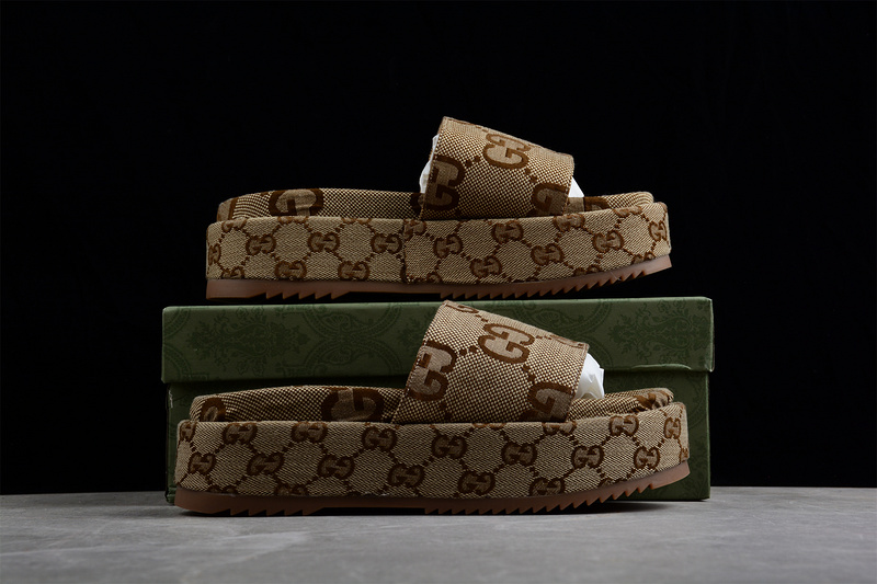 Gucci Platform Slippers Brown/Brown/Brown 21