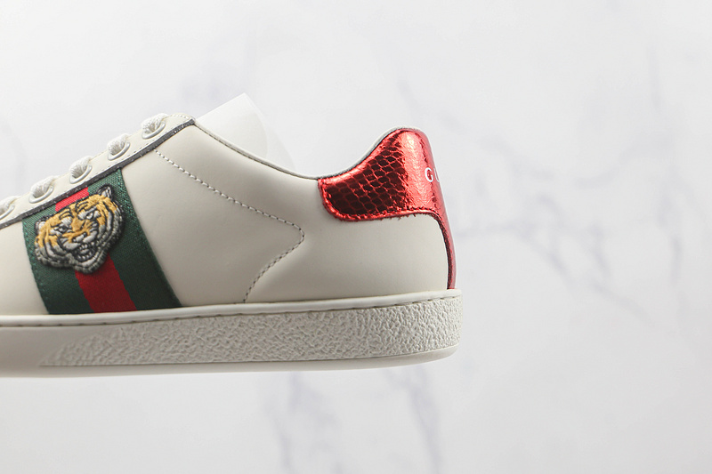 Gucci Ace Embroidered Low-Top Sneakers White/Green/Red 3