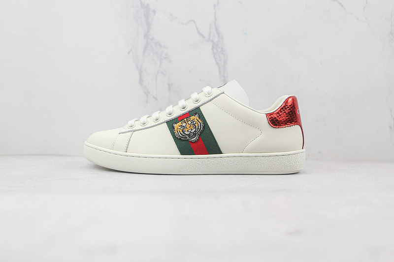 Gucci Ace Embroidered Low-Top Sneakers White/Green/Red 9