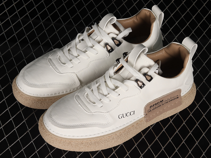 Gucci Casual Trendy Sneakers White/White/Khaki 3