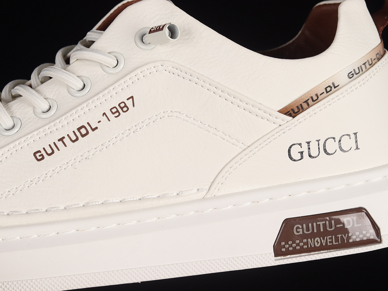 Gucci 22Ss Casual Fashion Shoes White/White/Brown 7