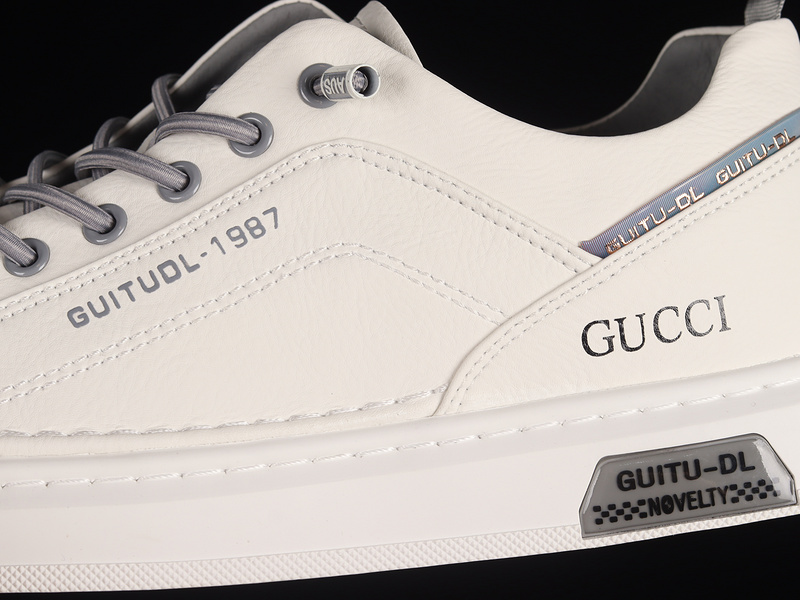 Gucci 22Ss Casual Fashion Shoes White/White/Light Grey 15