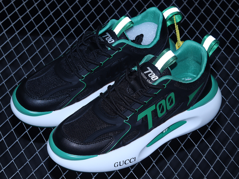 Gucci 22 New Sneakers Black/Green/White 5